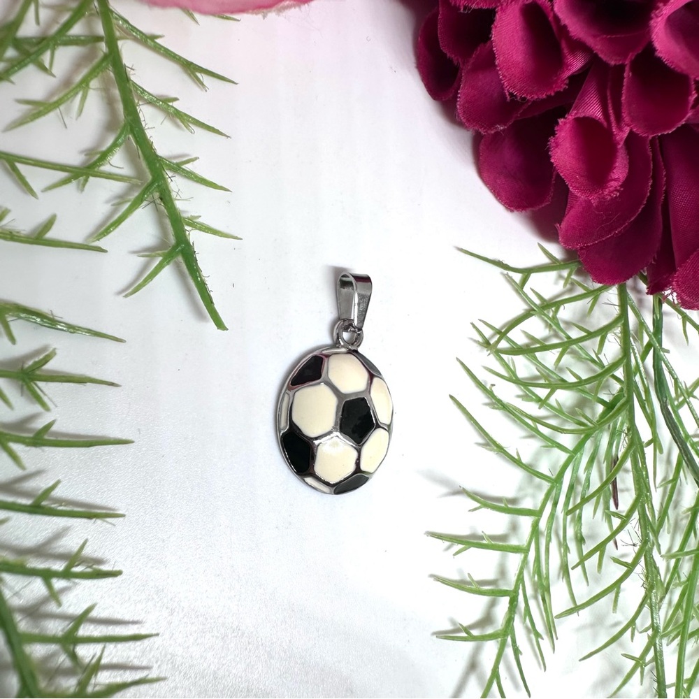 NEW⚜️Enamel Soccer Ball Pendant Charm - Picture 2 of 4